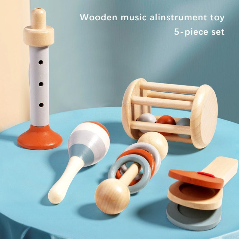 5-Piece Wooden Musical Instrument Set