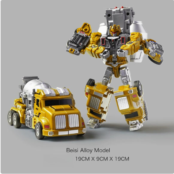 2-in-1 Construction Mixer Truck Transforming Robot