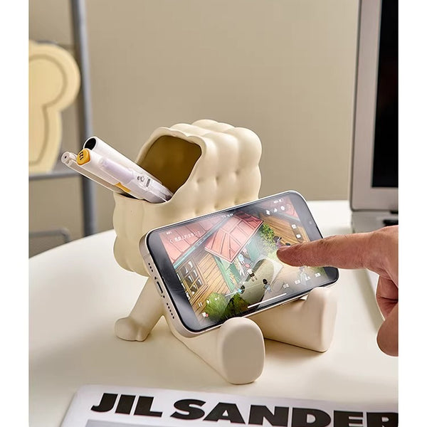 Biscuit Shaped Desk Organizer and Phone Stand