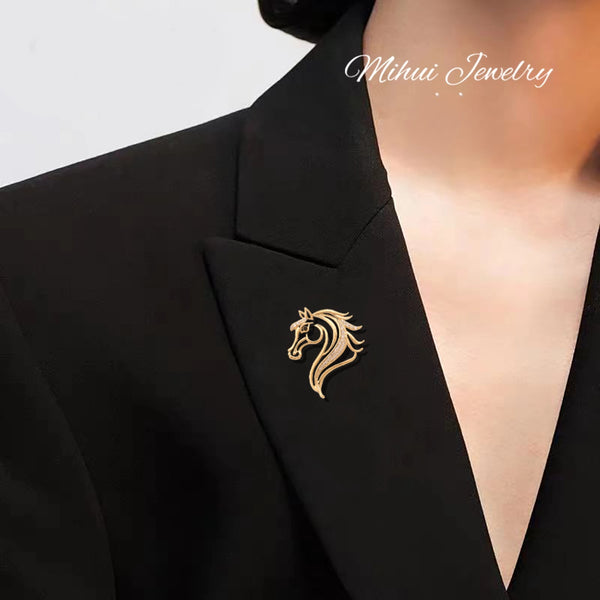 Elegant Galloping Horse Lapel Pin