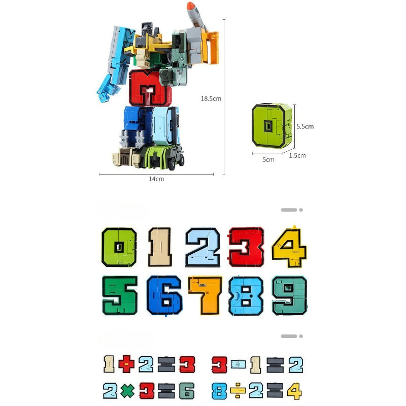 Transforming Numbers and Symbols Robot Building Set