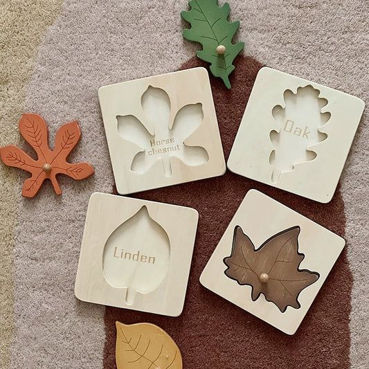 Wooden Leaf Cognition Puzzle Set