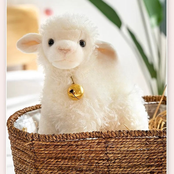Plush Little Lamb Doll with Bell
