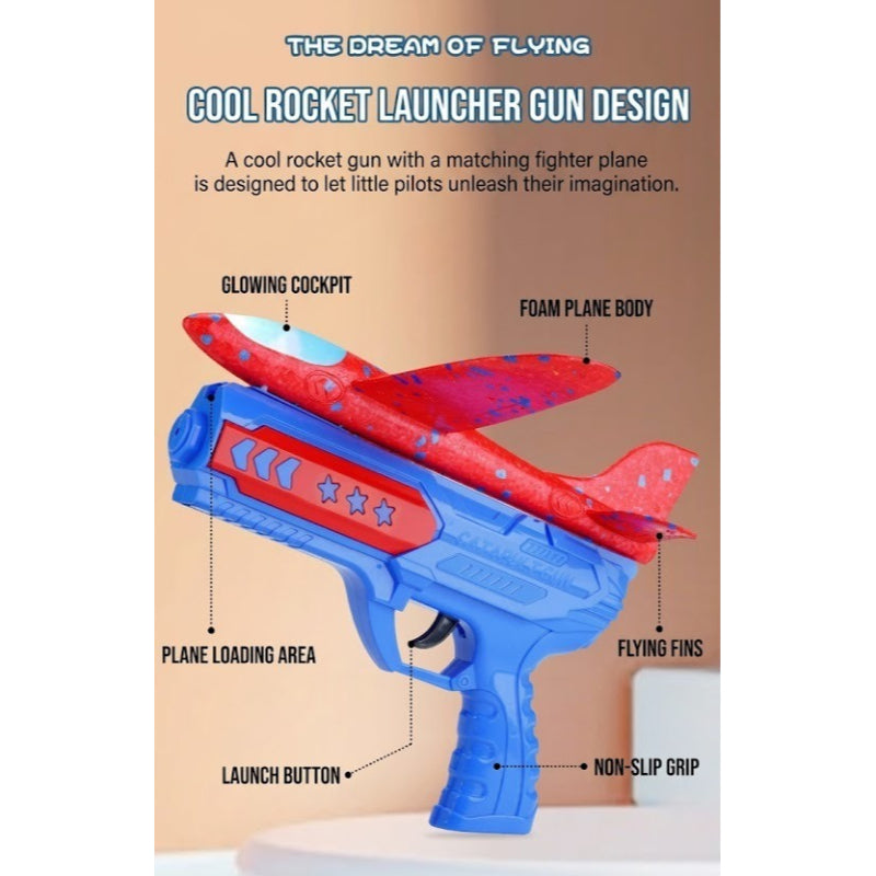 Foam Airplane Catapult Launcher with LED Glider