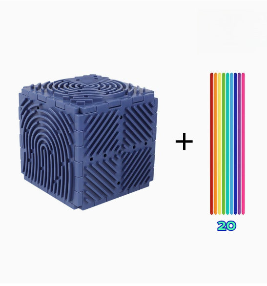 3D Sensory Puzzle Cube with Silicone Strings