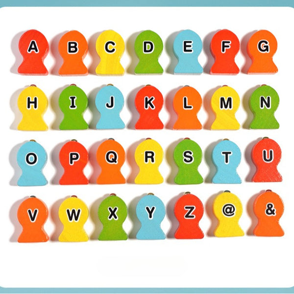 Wooden Magnetic Alphabet Fishing Game – 28 Piece Color Sorting Toy