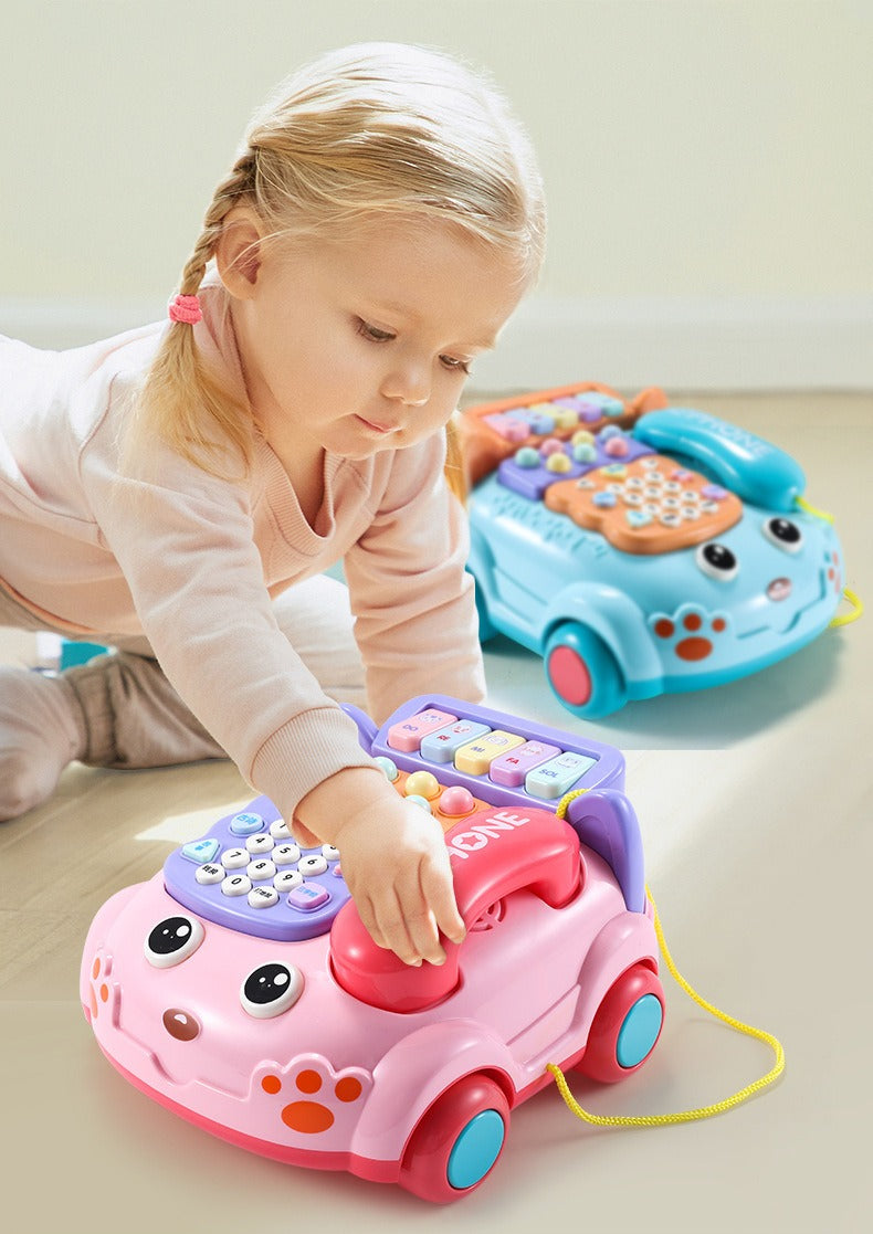 Toddler Interactive Telephone Car with Music and Lights