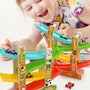 Wooden Car Ramp Racer Zig-Zag Track Toy