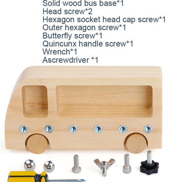 Wooden Busy Bus with Tools Activity Toy