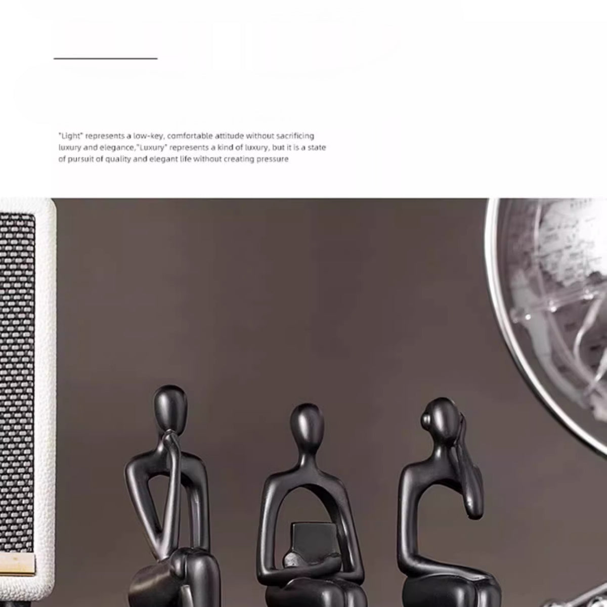 Modern Abstract Thinker Statue Set