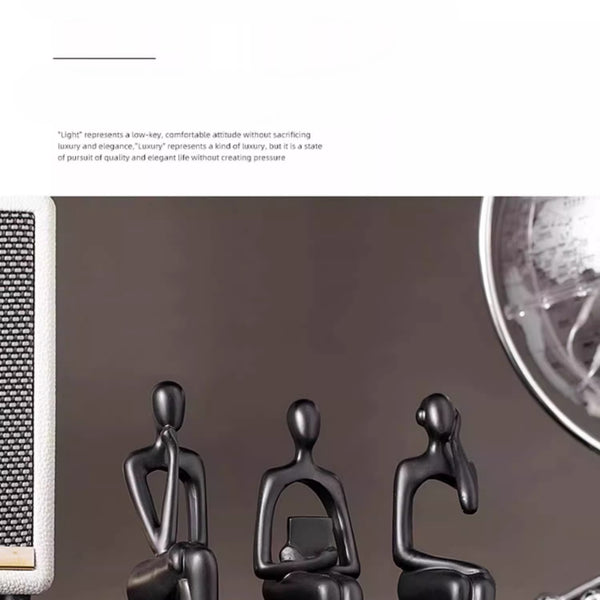 Modern Abstract Thinker Statue Set