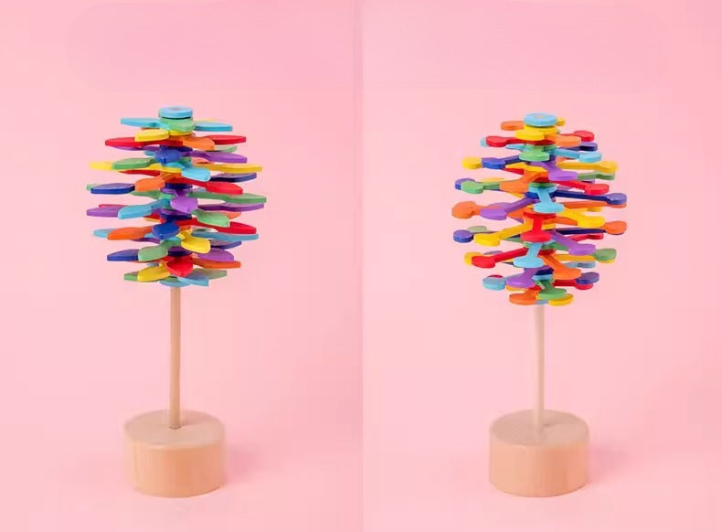 Wooden Rotating Spiral Lollipop Toy