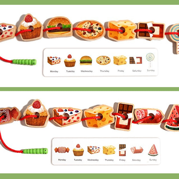 Greedy Caterpillar Wooden Lacing & Threading Game