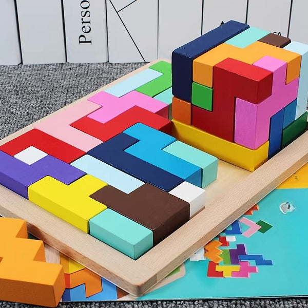 Wooden Geometric Block Puzzle