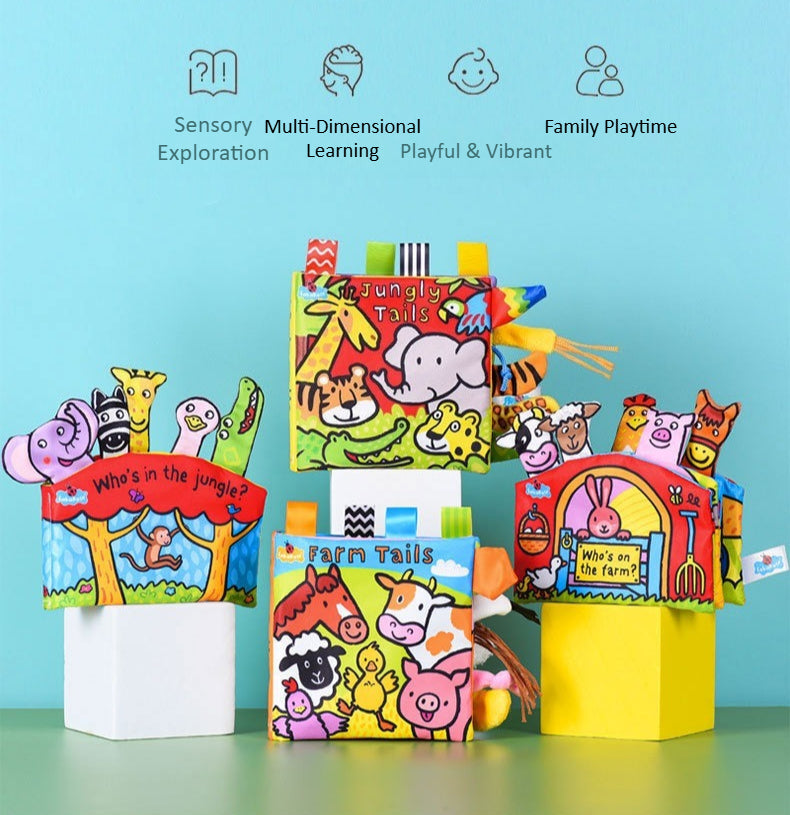 LakaRose Baby Sensory Soft Book - Crinkle & Squeak Animals