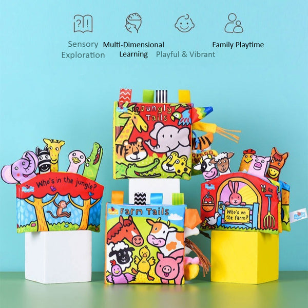LakaRose Baby Sensory Soft Book - Crinkle & Squeak Animals