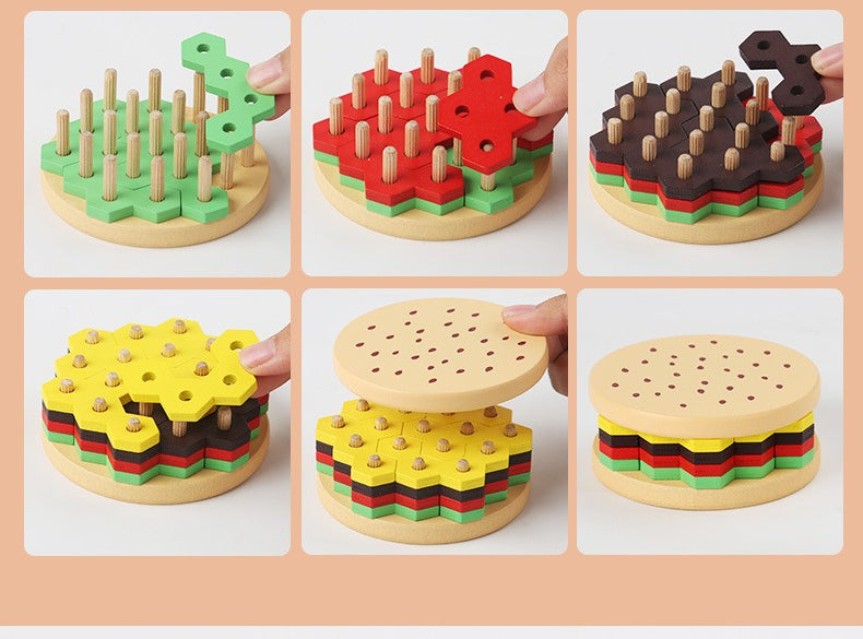The "Order Up" Wooden Burger Logic Puzzle