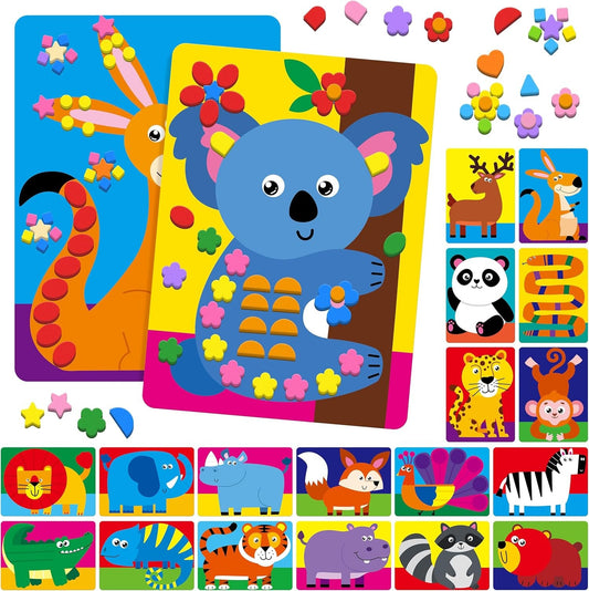 3D Foam Sticker & Coloring Art Set - 12 Piece Pack
