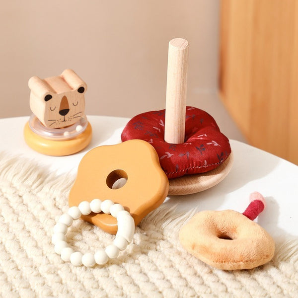 Wooden Lion Stacking Rings Developmental Toy