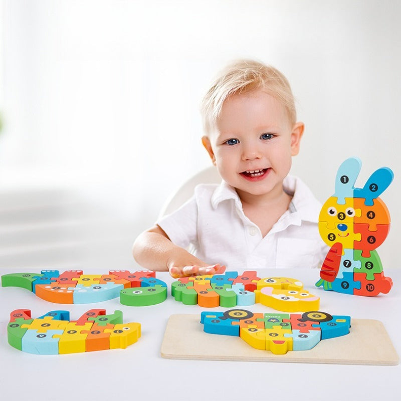 Wooden Number Jigsaw Puzzle for Kids