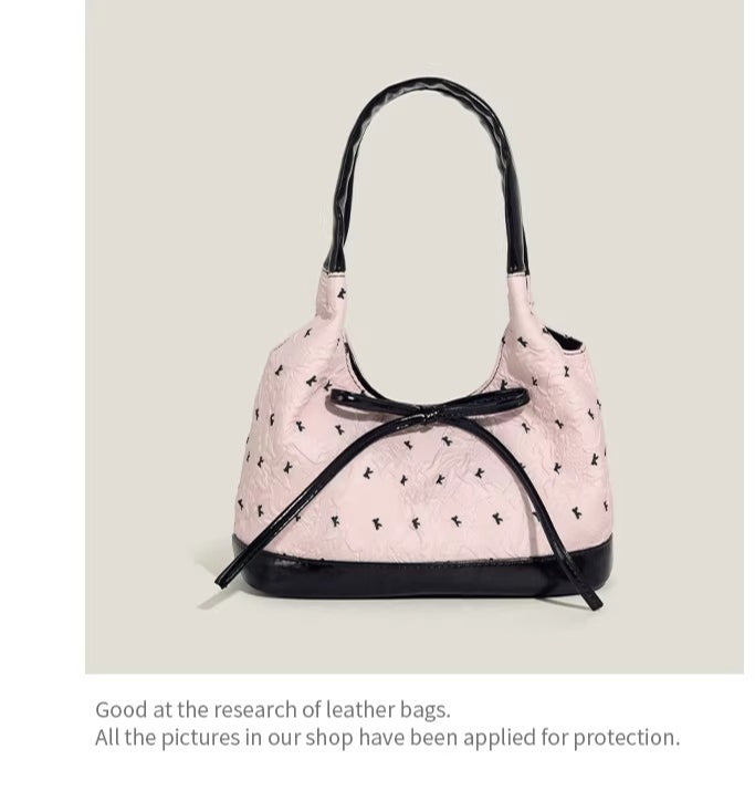 Bow Accent Shoulder Tote Bag