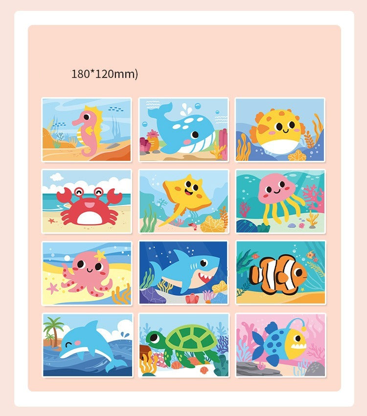 3D Foam Sticker & Coloring Art Set - 12 Piece Pack