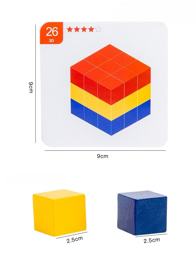 Wooden Spatial Logic Cubes & Pattern Challenge Set