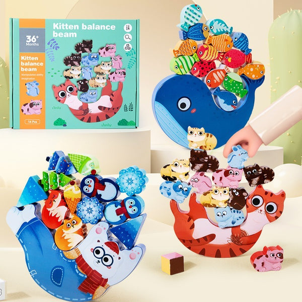 Wooden Animal Balance Stacking Game