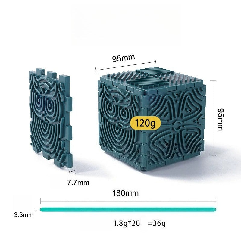 3D Sensory Puzzle Cube with Silicone Strings