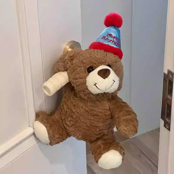 Plush Birthday Bear Door Handle Decoration