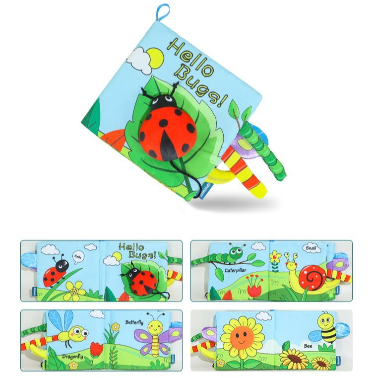 Soft Animal Tail Sensory Activity Book for Babies