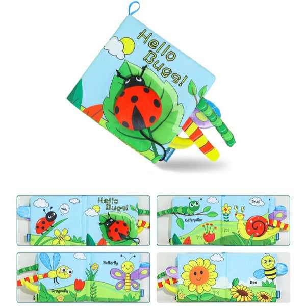 Soft Animal Tail Sensory Activity Book for Babies
