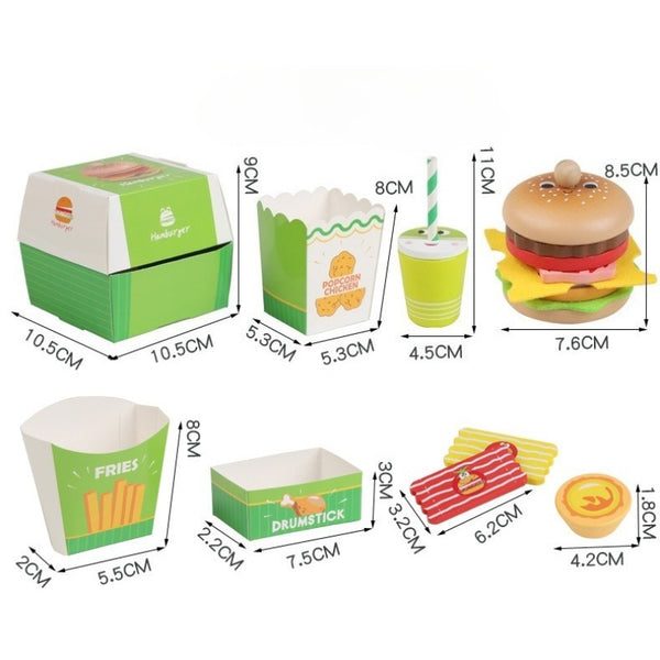 Wooden Pretend Play Fast Food Set