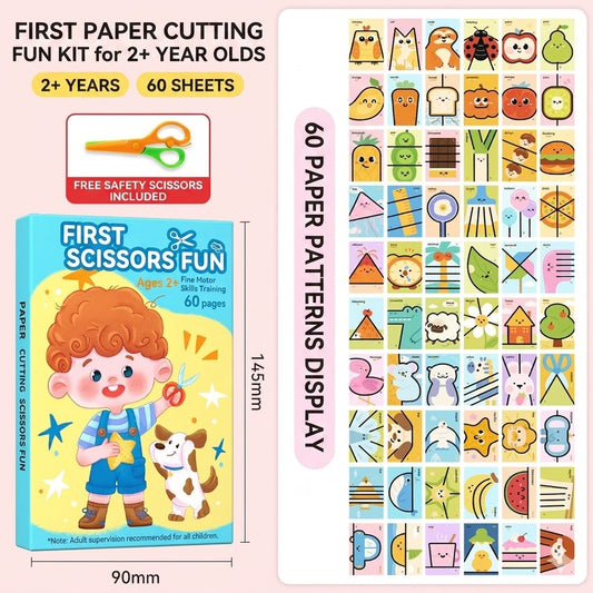 Toddler Paper Cutting Activity Set (60 Sheets)