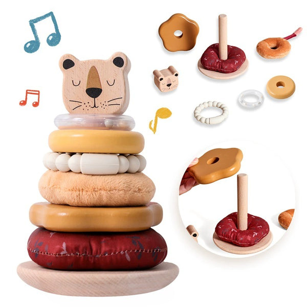 Wooden Lion Stacking Rings Developmental Toy