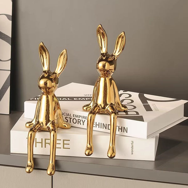 Long-Eared Sitting Rabbit Figurine