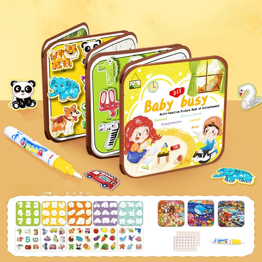 Baby Busy 2-in-1 Water Painting & Reusable Sticker Activity Book