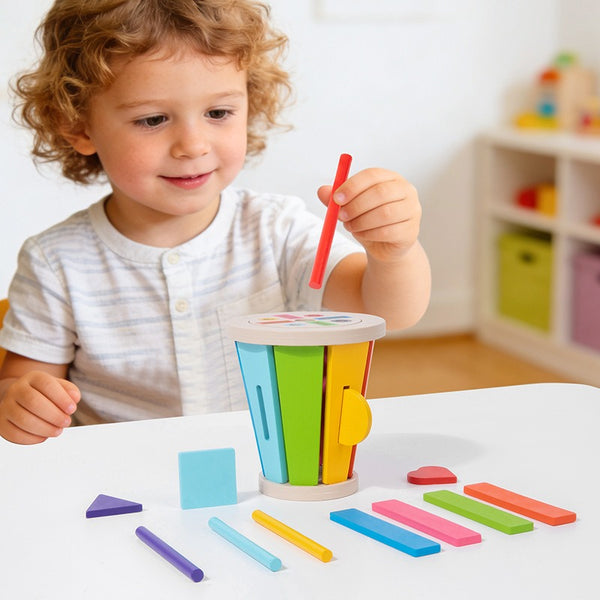 Colorful Montessori Wooden Shape Sorter Toy
