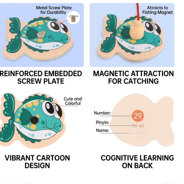 Wooden Magnetic Fishing Game Set