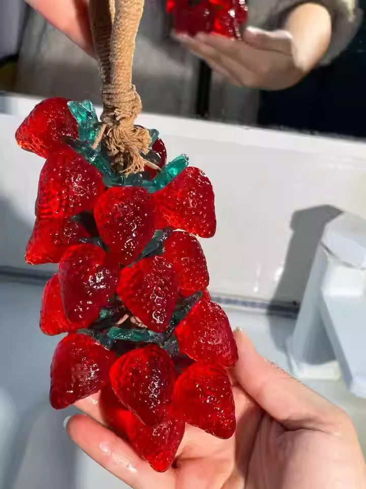 Handmade Crystal Strawberry Essential Oil Soap