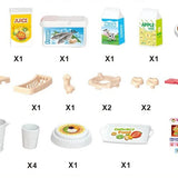 size details of 47 piece mini kitchen tabletop playset