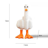 Funny resin duck figurine packed with protective foam and a cardboard box.
