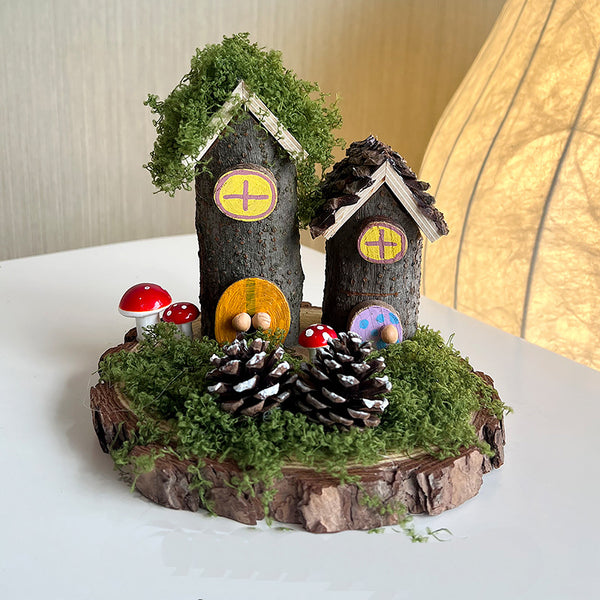 DIY Woodland Fairy House Craft Kit – Natural Wood, Moss & Accessories